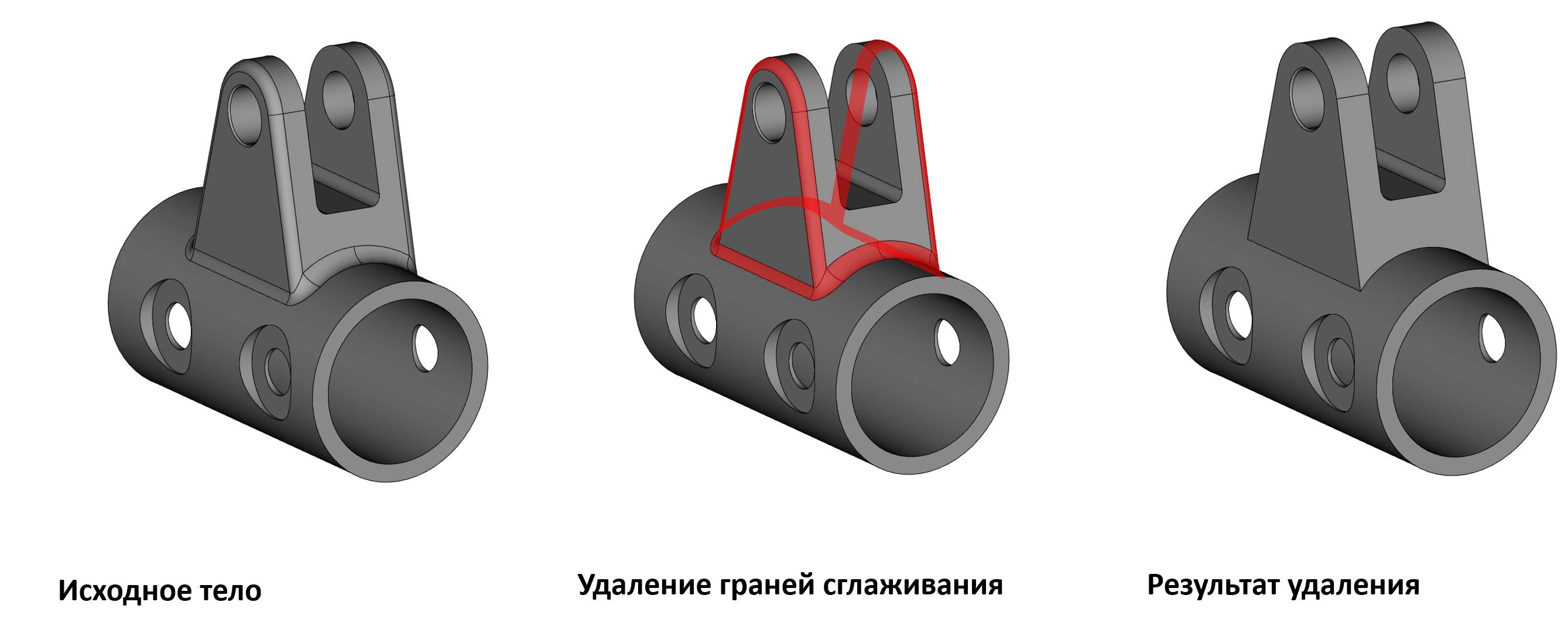 Пример удаления цепочек сглаживания с ветвлениями