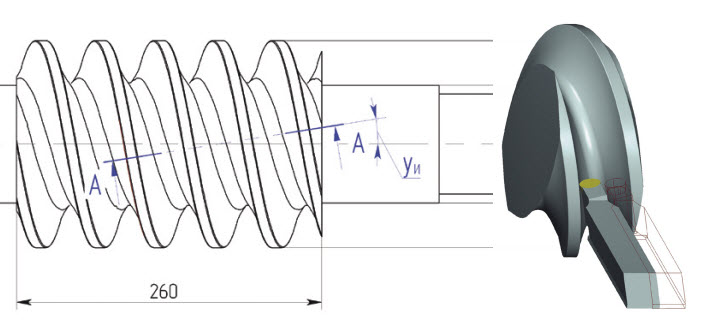 Применение системы T-FLEX CAD при разработке управляющей программы для изготовления крупномодульного червяка с формой профиля ZT2 ГОСТ 18498-89 на токарном станке с ЧПУ