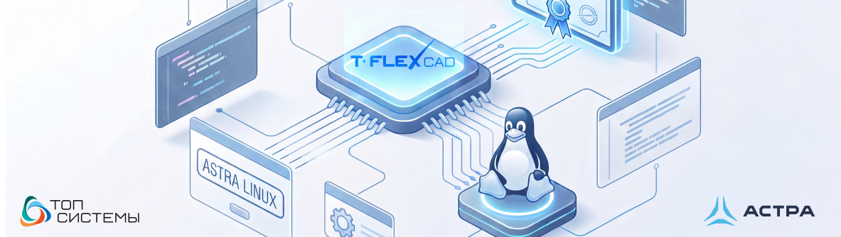 Компания «Топ Системы» и «Группа Астра» сертифицировали нативную версию T FLEX CAD для операционной системы Astra Linux